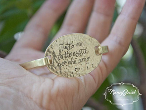Bracciale fatto a mano, incisione a mano, bracciale ottone, gioielli fatti a mano, incisione personalizzata, bracciale dorato, made in Italy
